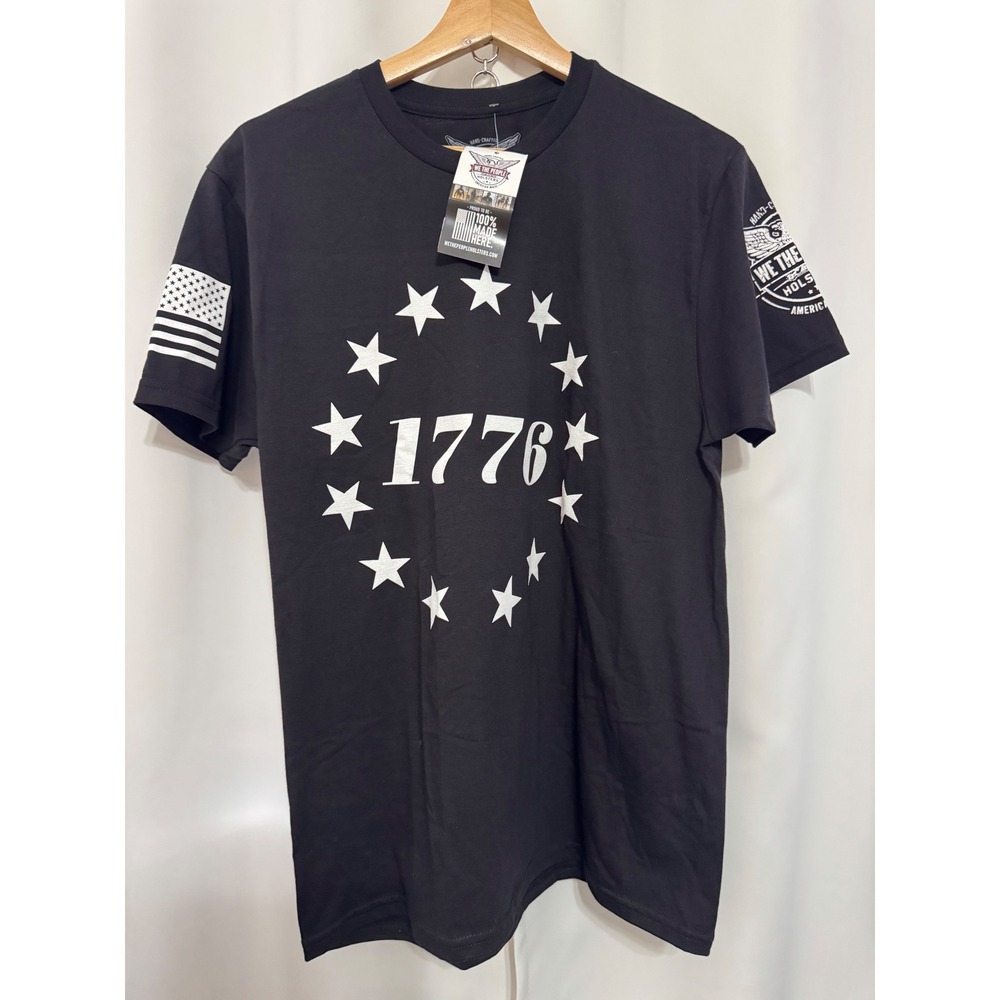 We‎ The People Mens 1776 Stars Graphic T-Shirt Black Made in USA Size M
